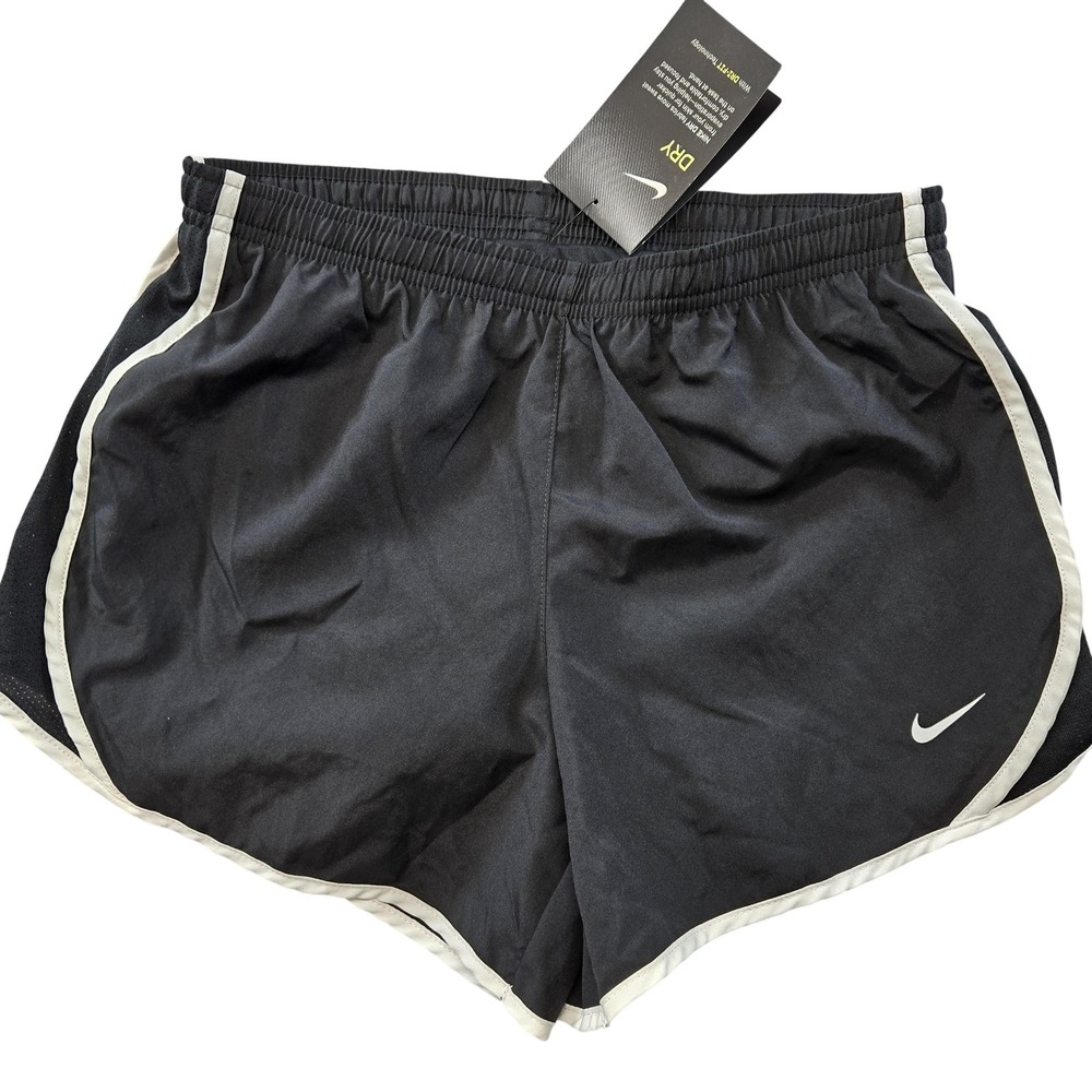 Nike Hot Pants Girls L Black Mesh Dri-FIT Running 3in‎ Inseam Drawstring